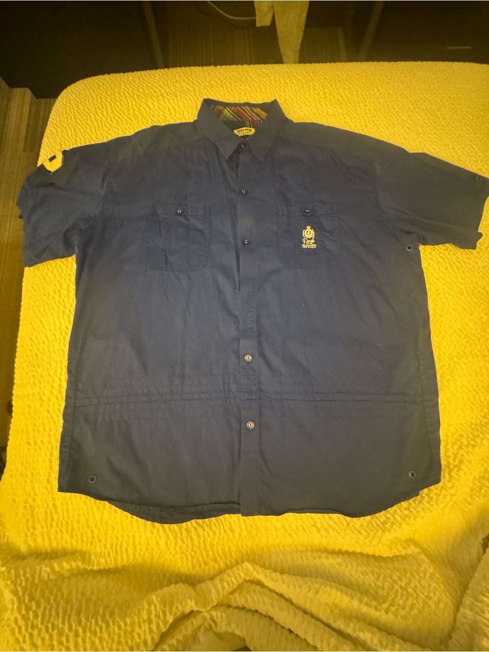Parish Nation Bound For Glory Men’s 5XL Navy Y2K Hip Hop Embroidered Shirt